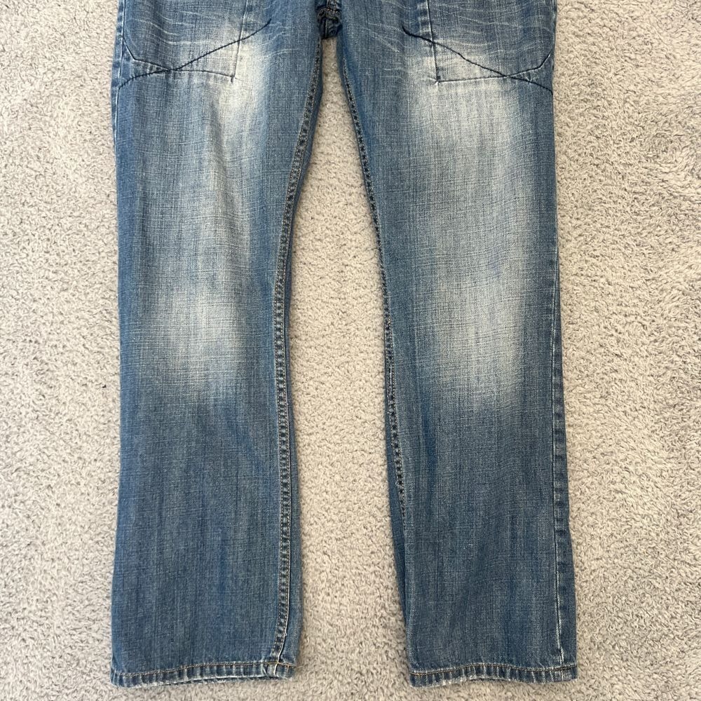 Ecko Unltd Slim‎ Straight Jeans Mens 34 Blue Excellent Y2K Embroidered Denim - Picture 3 of 16